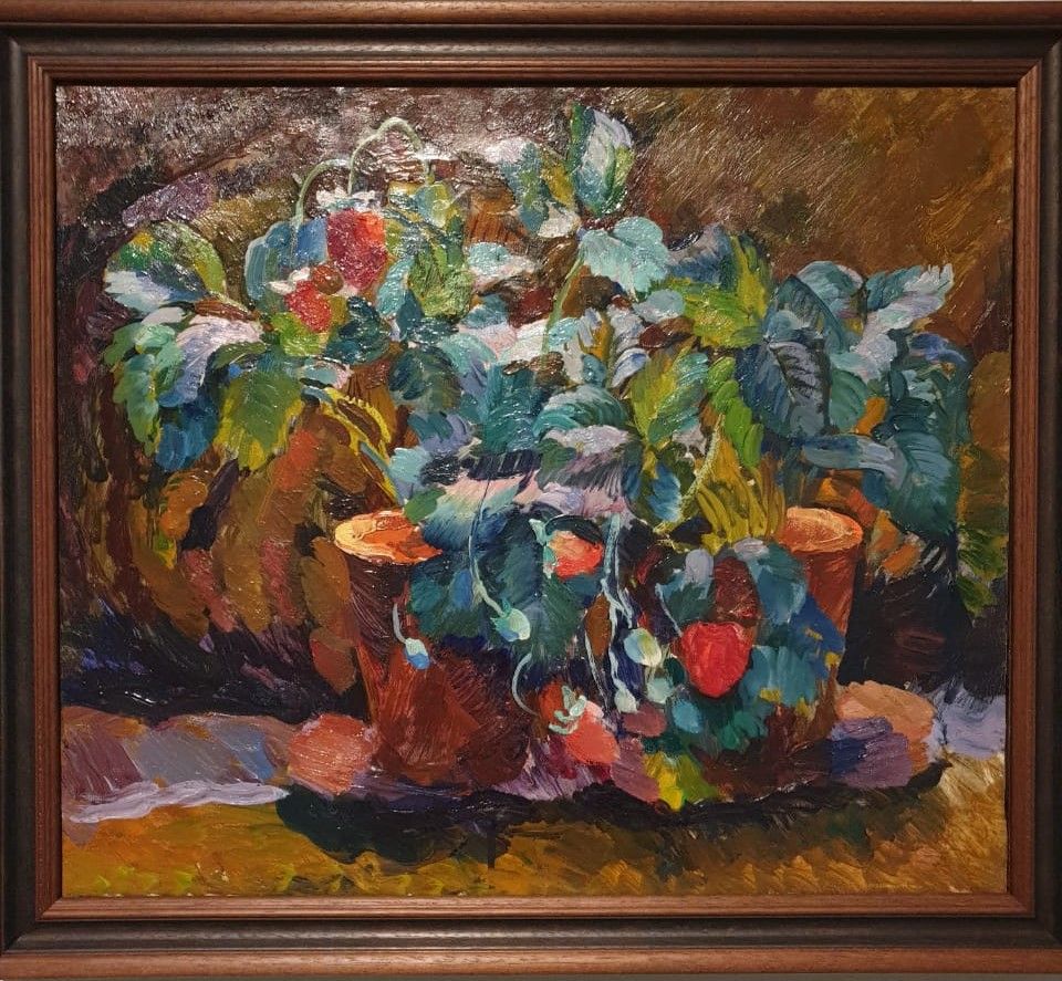 Неизвестный художник (Илья Машков?) Клубника, растущая в горшках. 1930-е Государственная Третьяковская галерея