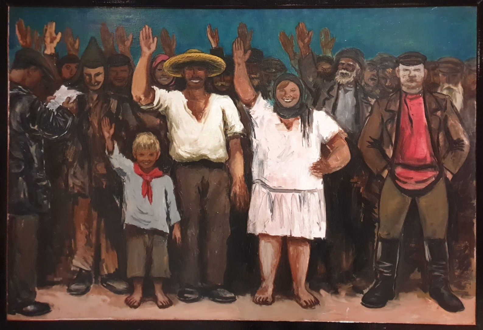 Самуил Адливанкин. Голосуют за исключение кулака из колхоза. 1931. Холст, масло. Государственная Третьяковская галерея