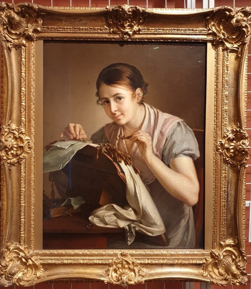 Тропинин В.А. 1780-1857 Кружевница Девушка, плетущая кружева 1830-е
