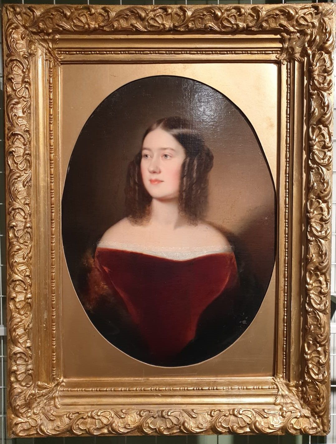 Захаров-Чеченец Петр Захарович 1816-1846 Портрет дамы в красном бархатном платье. Конец 1830-х