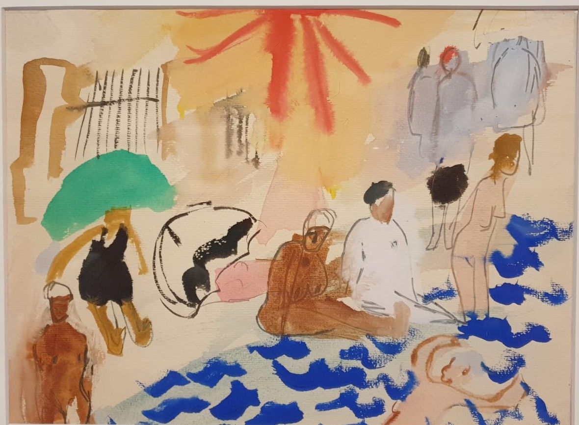 Татьяна Маврина Пляж. Люди на солнце. 1928-1930 Бумага, карандаш, акварель