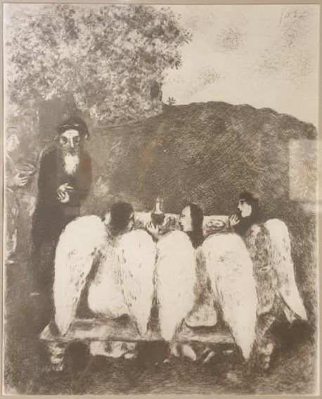 Марк Шагал Аврам и ангелы. офсет, 1956