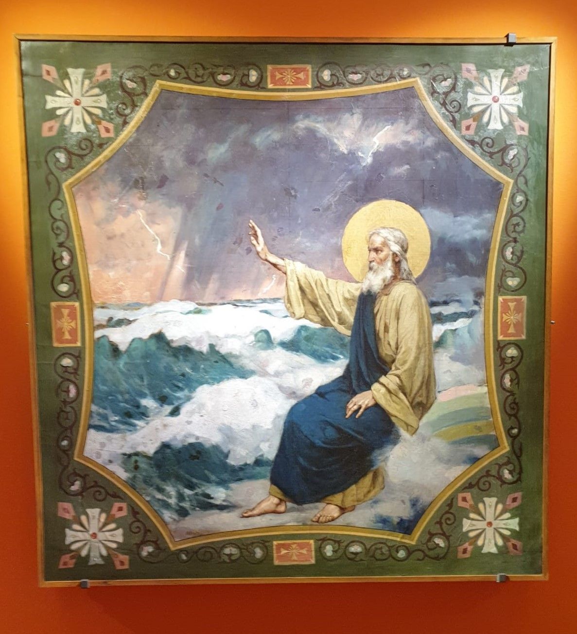 Второй день творения. Отделение тверди от воды. Эскиз росписи Владимирского собора в Киеве. 1887-1895 годы. В.А.Сведомский. Картон, холст, масло. Частное собрание