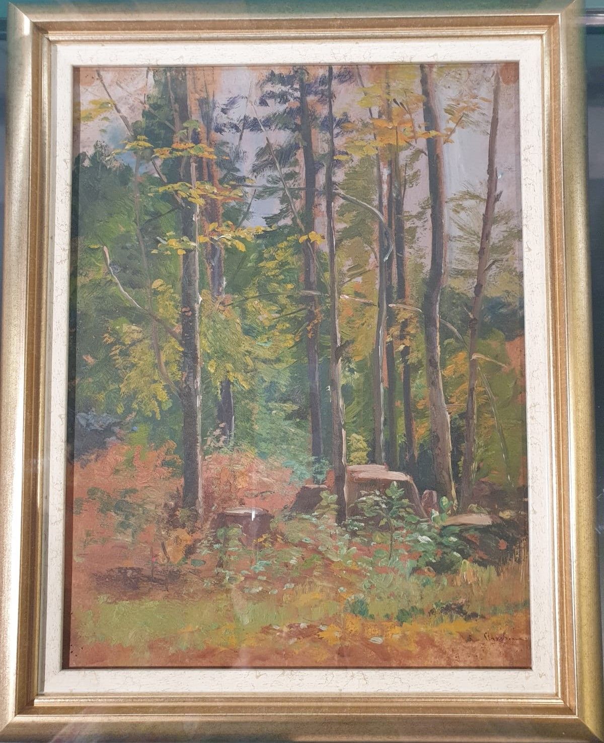 Стефания Стрехина Лесной пейзаж Германия, начало XX в. Картон, масло