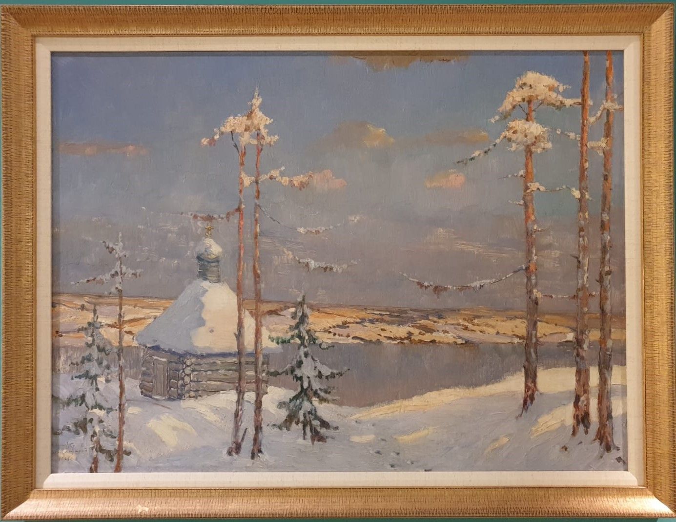 Виктор Подгурский Пейзаж зимний Нарымский край, 1915 Фанера, холст, масло