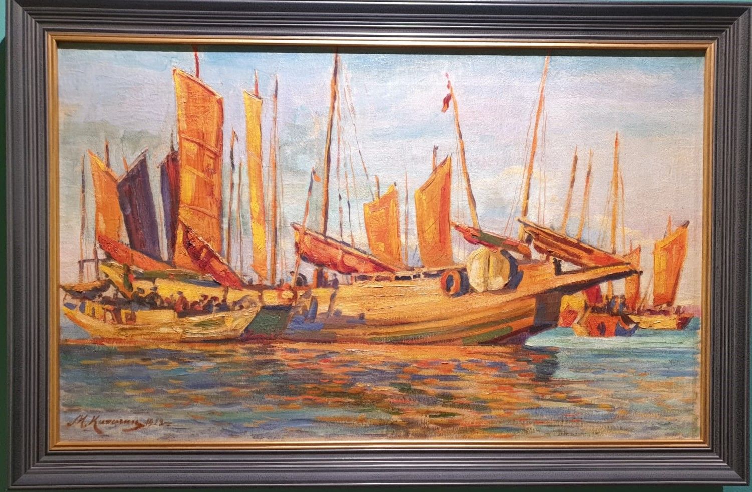 Михаил Кичигин Джонки в море Китай, 1923 Холст, масло
