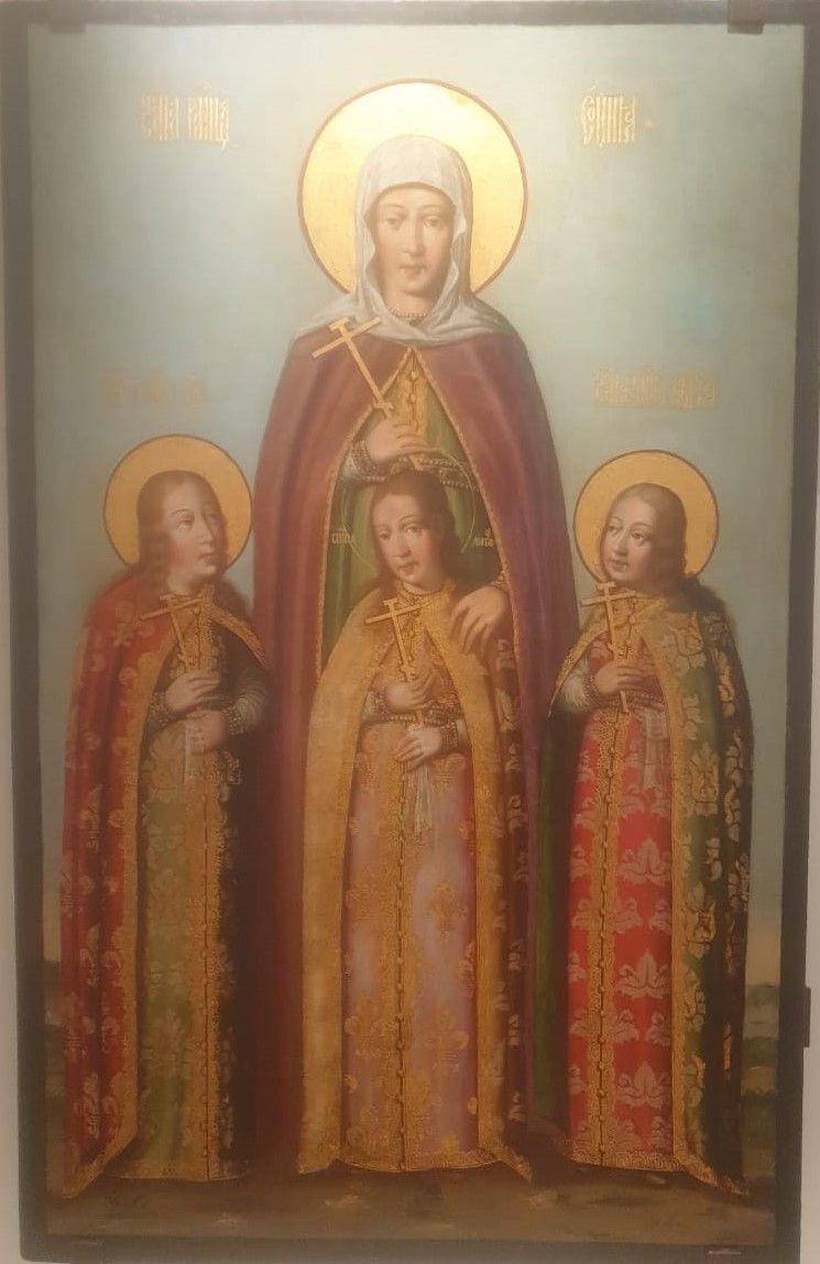 Карп Золотарев. Икона Мученицы Вера, Надежда, Любовь и София. Оружейная палата, Москва 1685