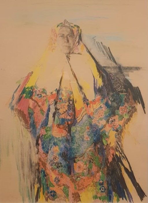 Филипп Малявин Баба Конец 1900-х-1914 бумага, цветные карандаши