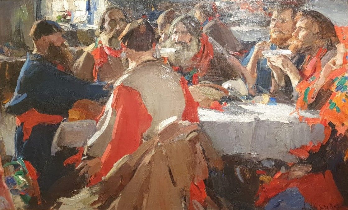 Абрам Архипов Чаепитие 1919 холст, масло