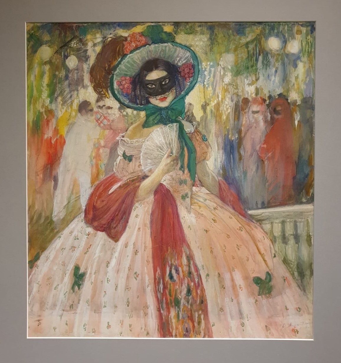 Ольга Делла-Вос-Кардовская Дама в маске 1910 бумага, гуашь, графитный карандаш