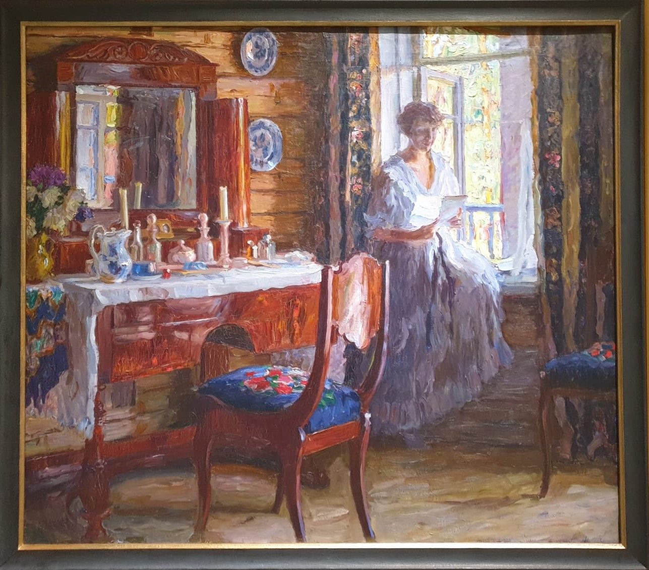 Александр Моравов Интерьер. Жена художника. 1913 холст, масло Пермская государственная художественная галерея