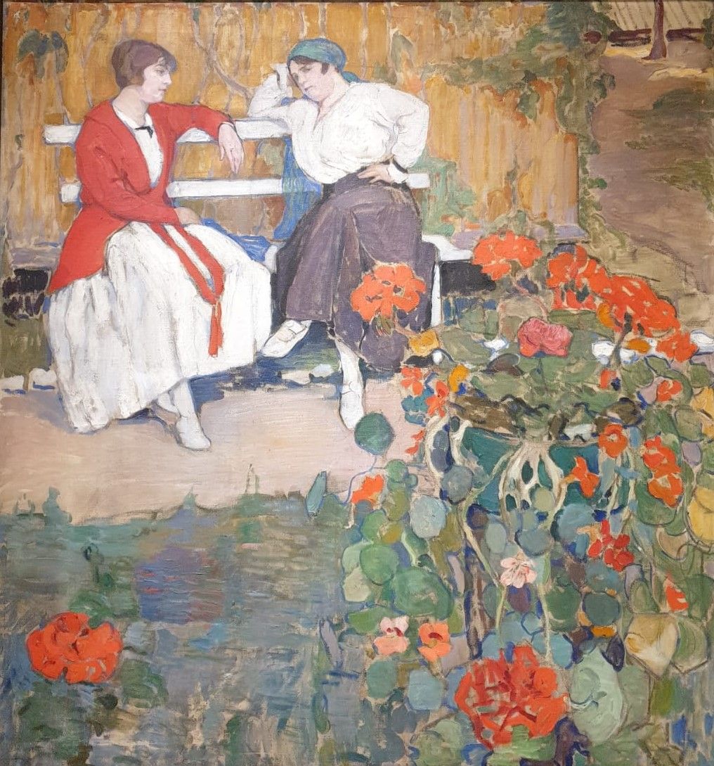 Елена Киселёва Дачницы 1915 холст, масло Воронежский областной художественный музей им. И.Н.Крамского