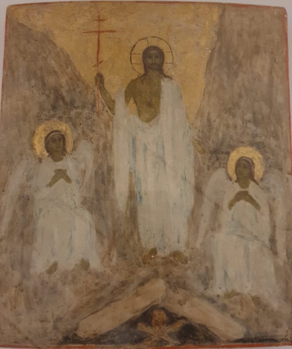 Икона "Воскресение" Середина 1920-х Дерево, грунт, акварель, золочение