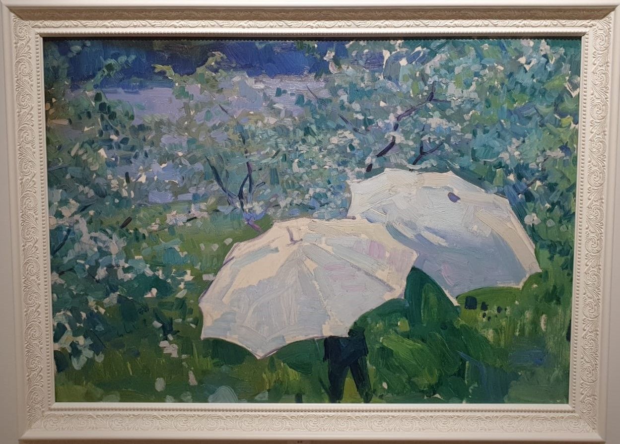 Анатолий Калинников Весна в саду 1965 картон, масло