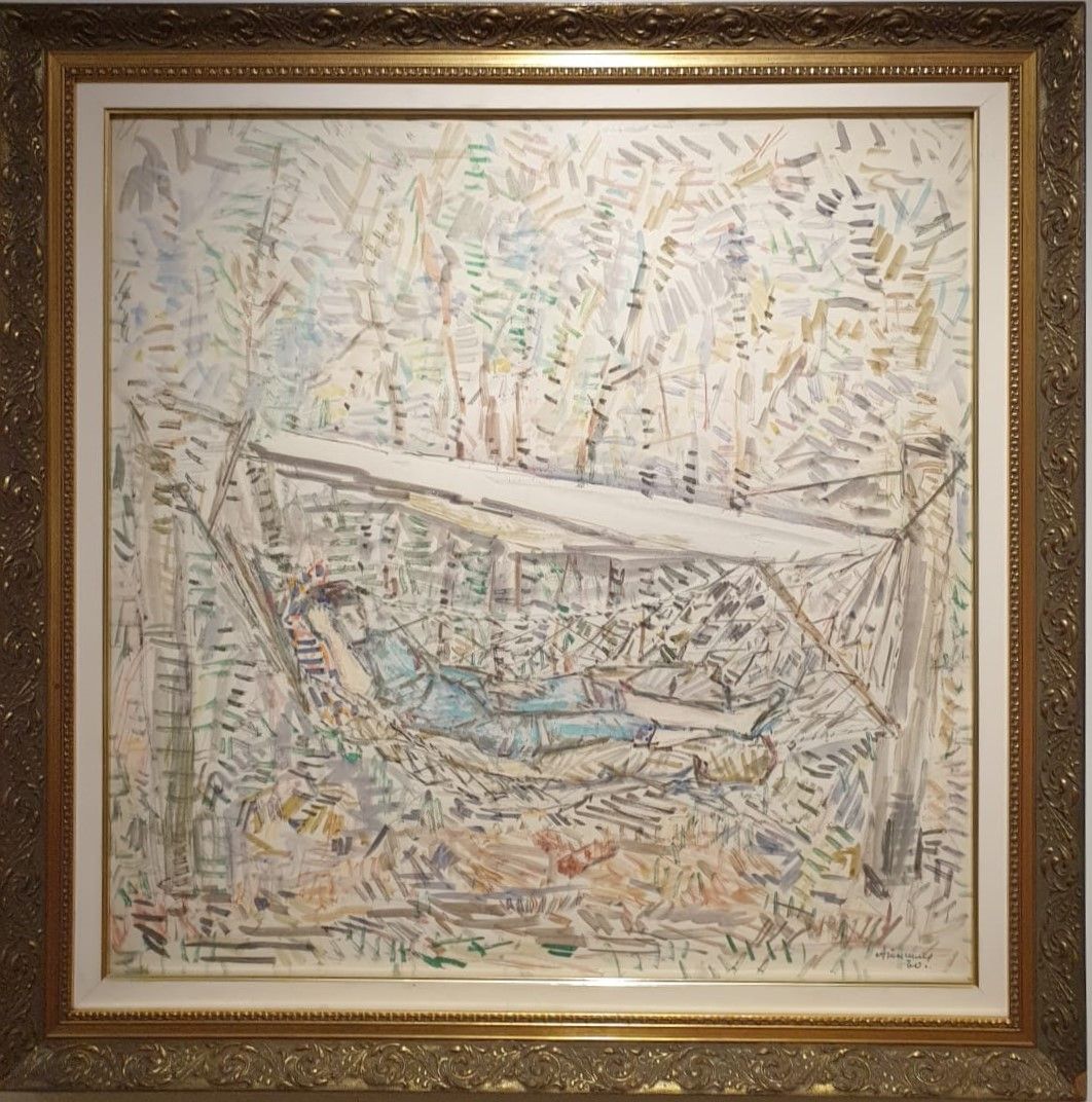 Александр Тышлер В гамаке 1960 бумага, графитный карандаш, акварель