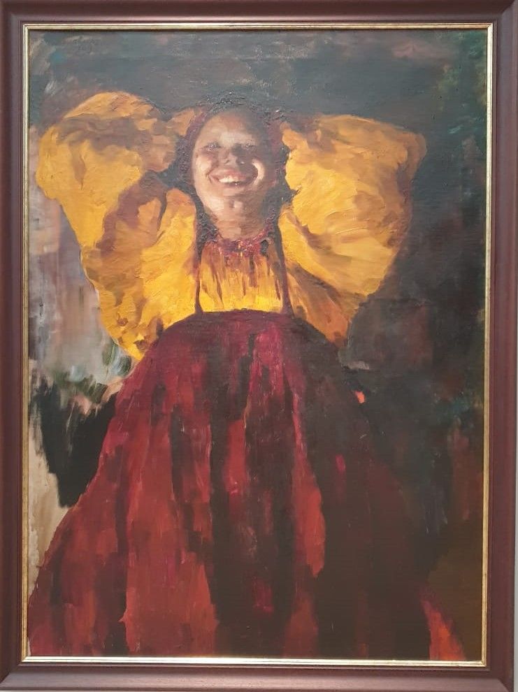 Филипп Малявин Баба в желтом 1903 холст, масло