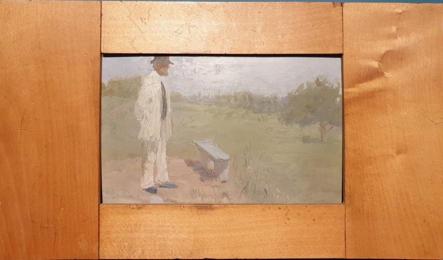 Илья Репин (1844-1930) Академик И.П.Павлов в Пенатах 1924 картон, масло