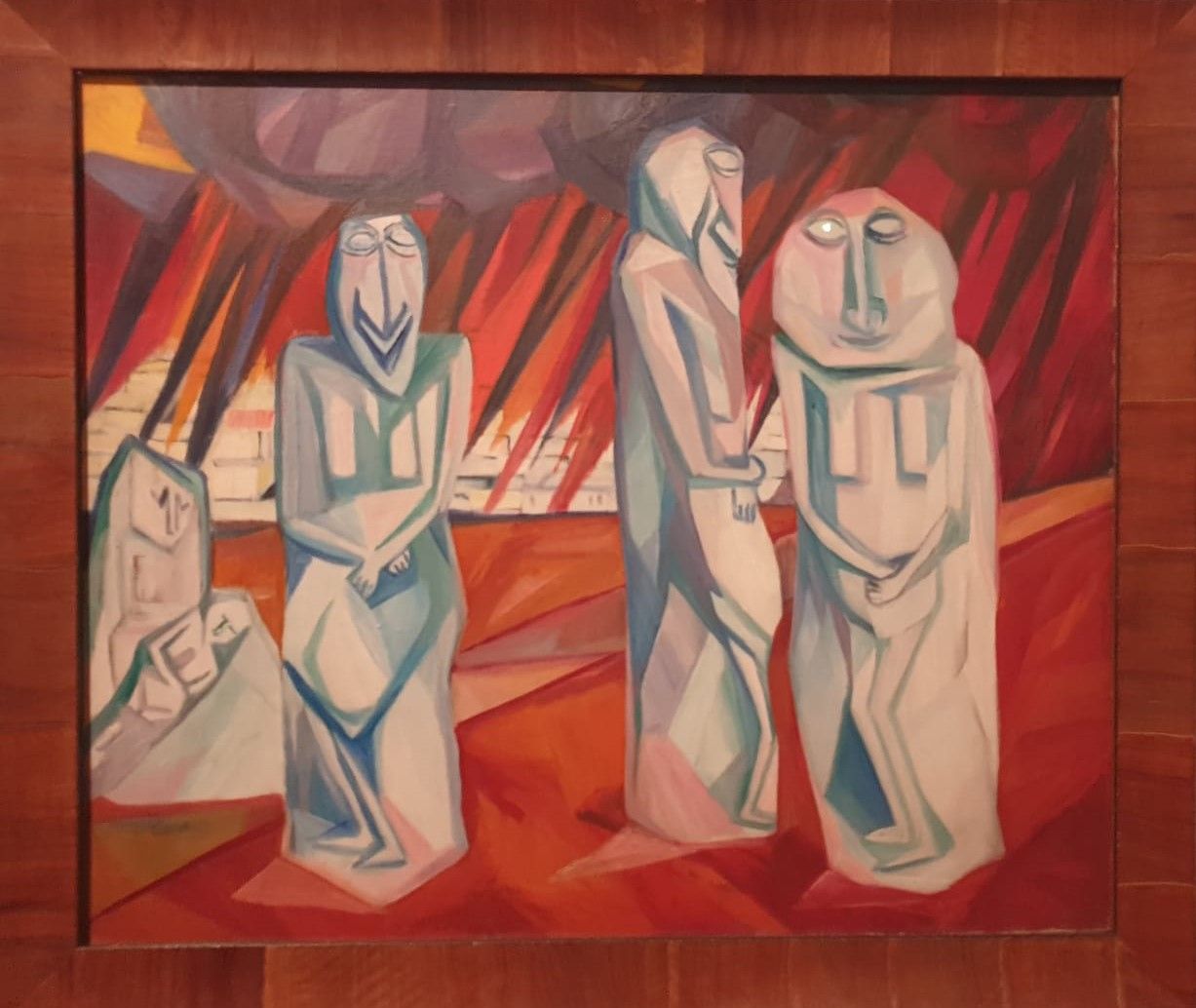 Наталья Гончарова (1881-1962) Соляные столпы 1909-1910 холст, масло