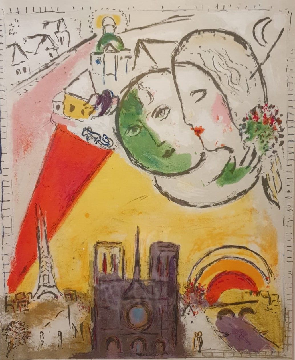Марк Шагал. По воскресеньям. 1954 Цветная литография