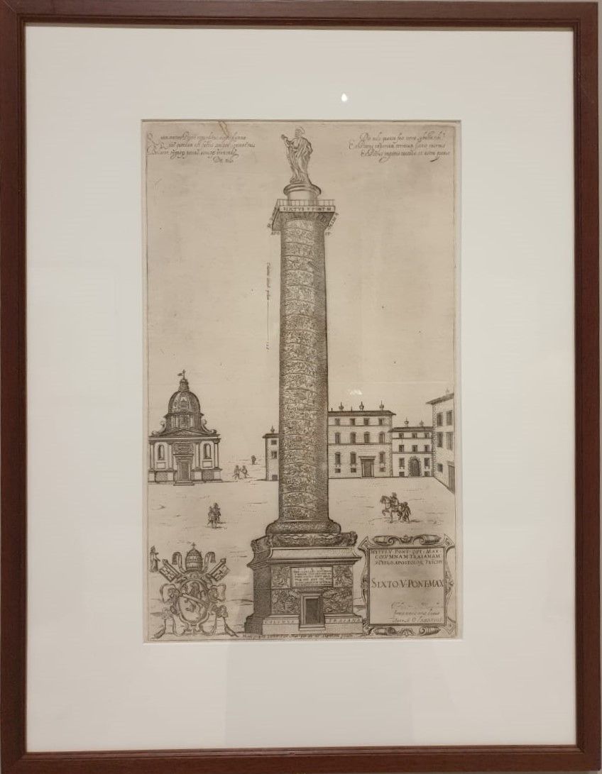 Амброджо Брамбилла Колонна Траяна 1589 офорт, резец Собрание М.Б.Атаянца