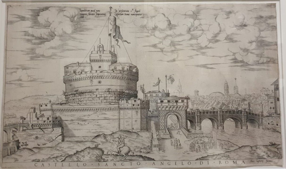 Анонимный гравер по композиции Энеа Вико (1523-1567) Замок Святого Ангела в Риме. Резец Собрание М.Б.Атаянца