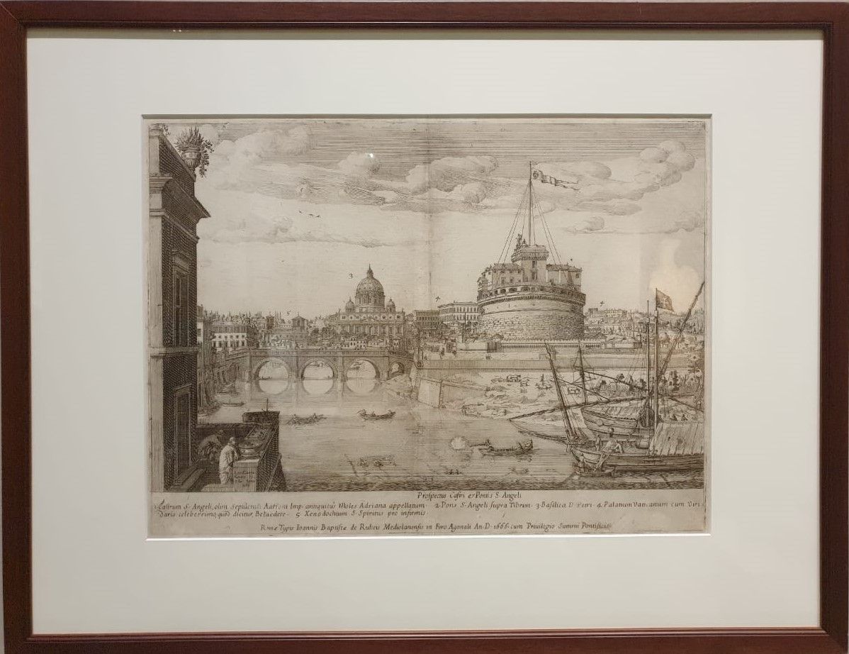 Ливен Круйль (1634-между 1690-1722) Вид замка и моста Святого Ангела 1666 офорт Собрание М.Б.Атаянца