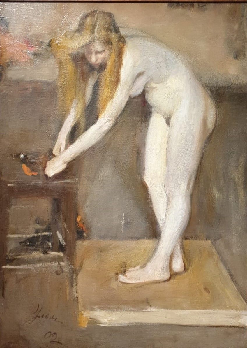 Обнаженная натурщица. В мастерской В.А.Серова. 1902 холст, масло