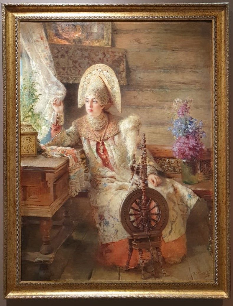 К.Маковский Боярышня у окна  конец 1890-х гг. холст, масло. Нижегородский государственный художественный музей