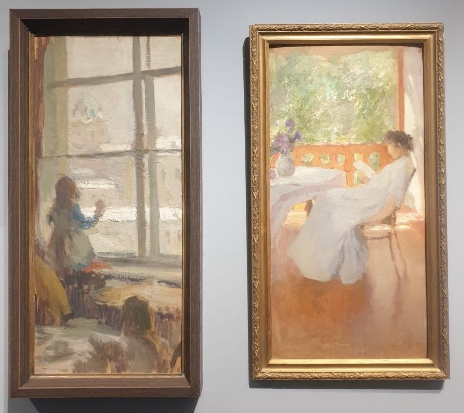 Леонид Патернак У окна 1905 картон, масло За книгой. Райки 1909 картон, масло