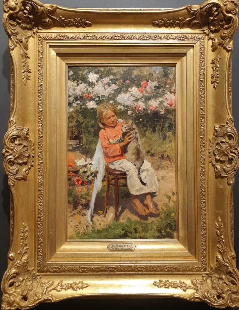 Маковский В.Е. Не хочет позировать 1912 дерево, масло
