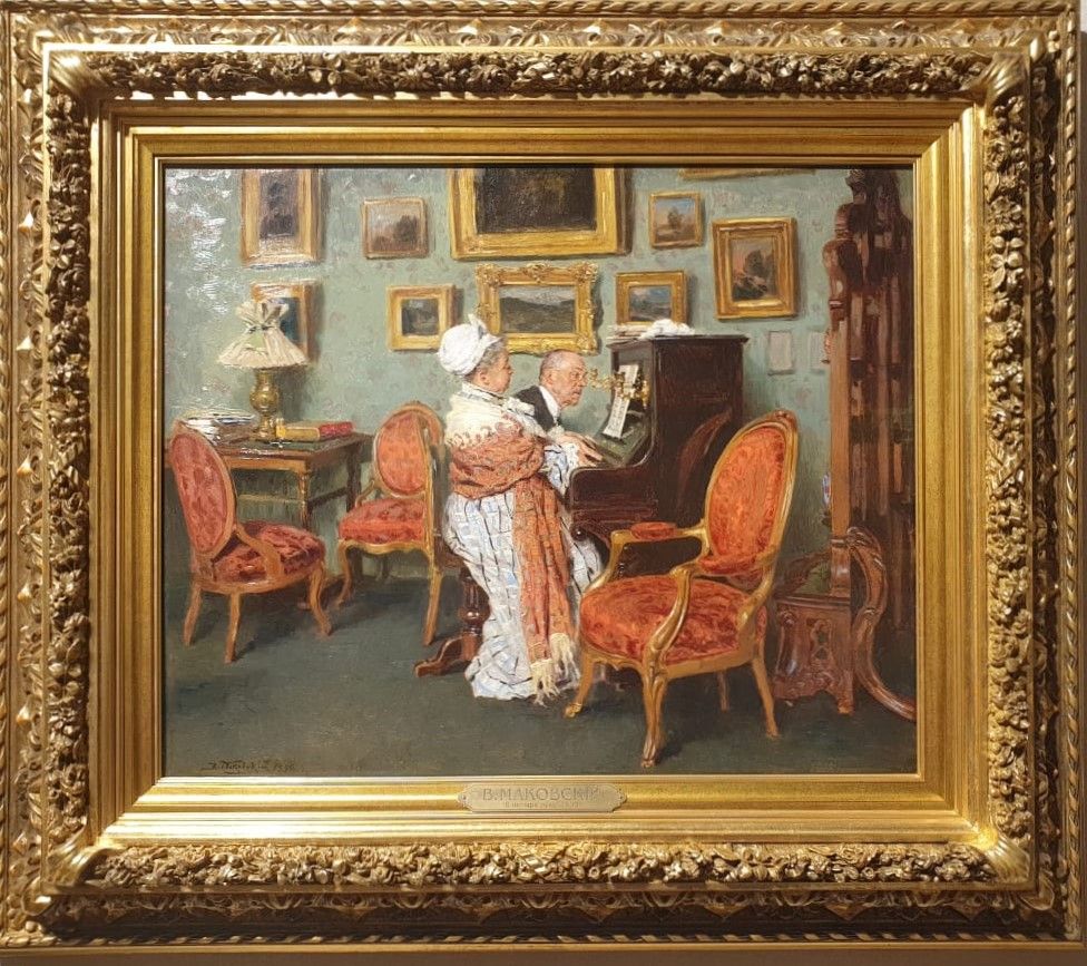 Маковский В.Е. В четыре руки 1906. холст, масло