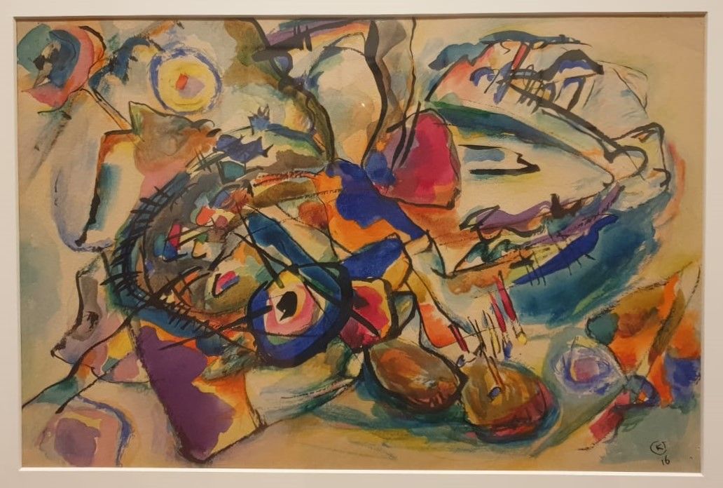 Василий Кандинский Акварель 1916 бумага, акварель, тушь, кисть