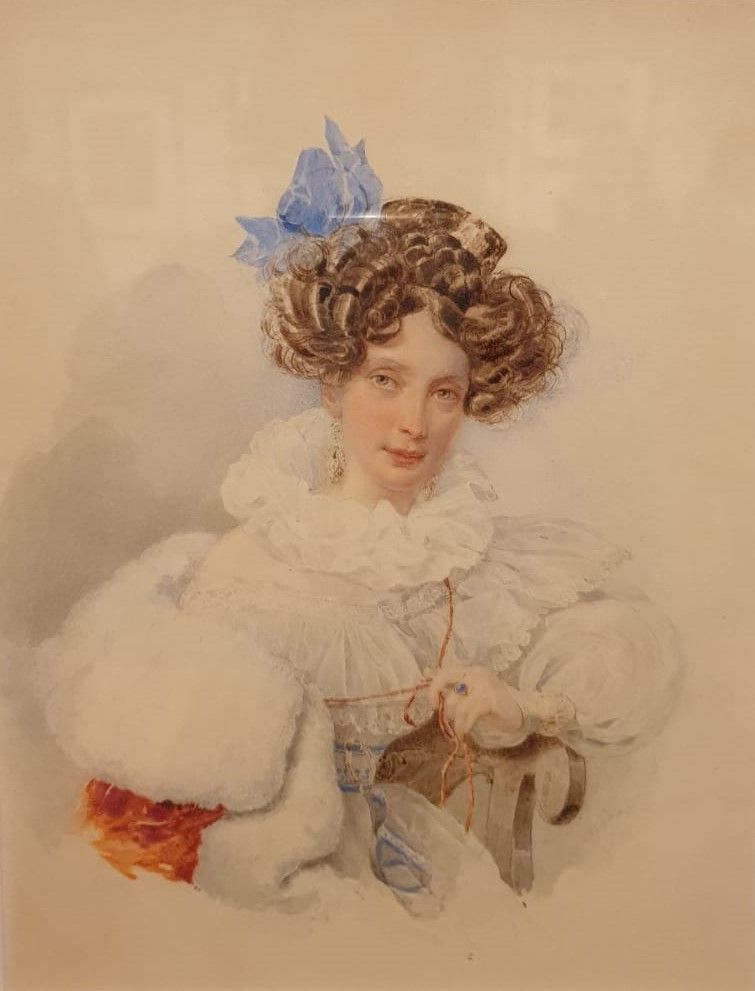 Александр Брюллов Портрет Е.П.Бакуниной Не позднее 1832 картон, акварель