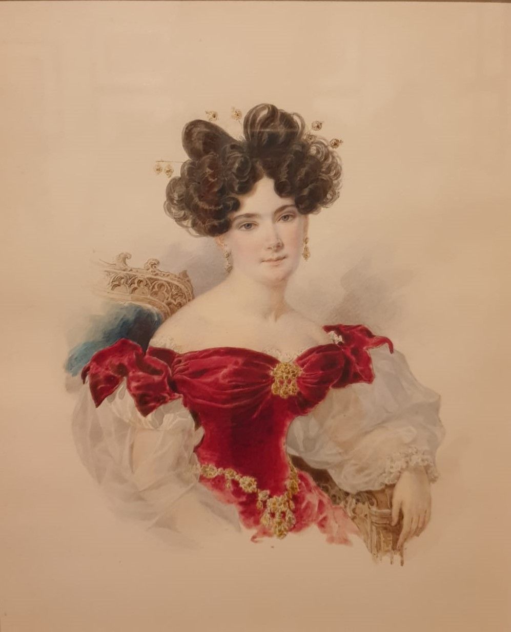 Александр Брюллов Портрет графини Н.В.Строгановой 1830-е бумага, акварель