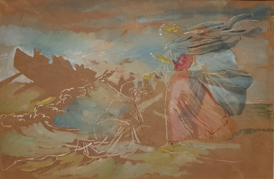 Александр Иванов Хождение по водам. Конец 1840-х-1858 бумага цветная, акварель, белила