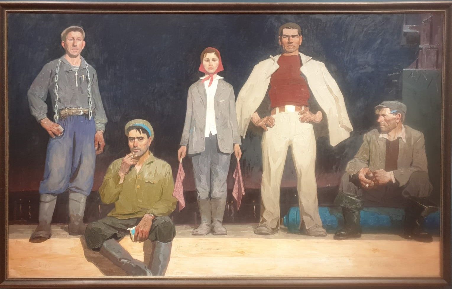 Строители Братска 1960-1961 холст, масло