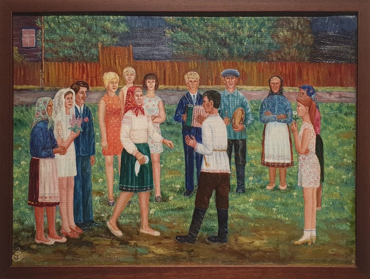 Михаил Засинец Свадьба 1973 холст, масло