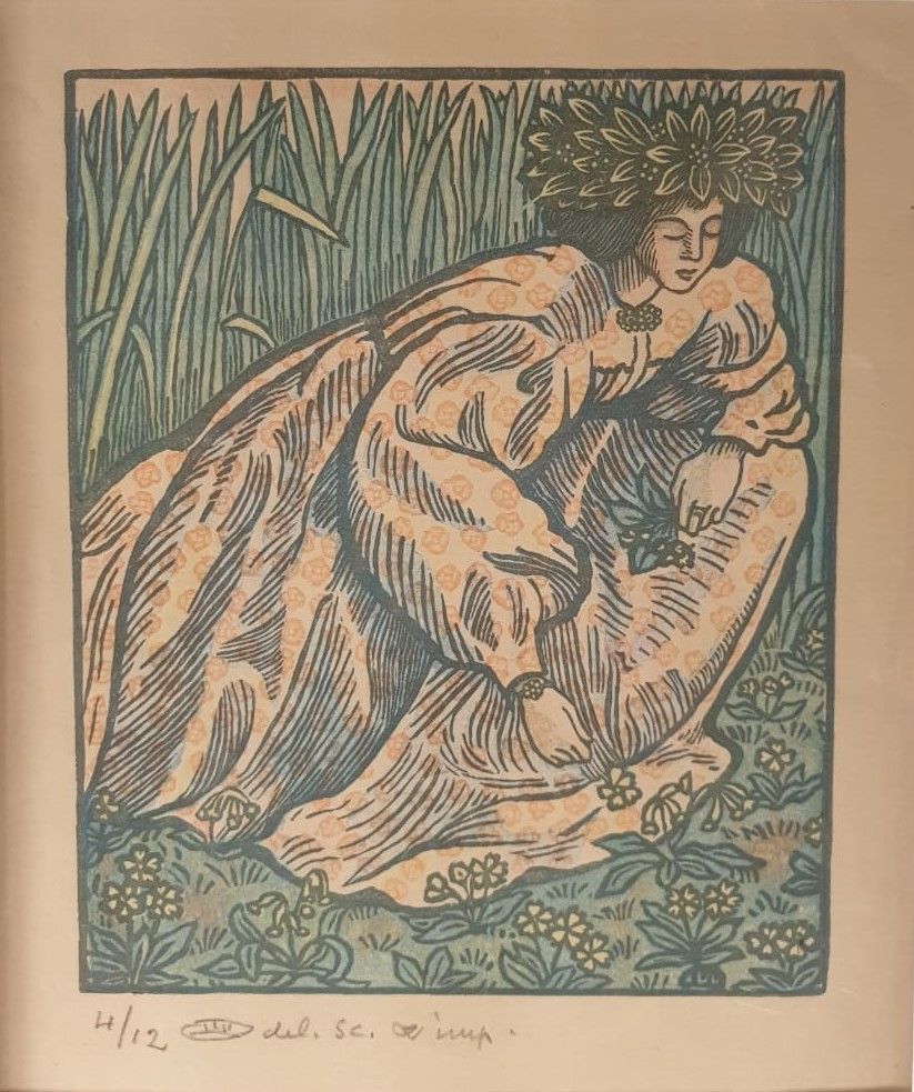 Люсьен Писсарро К поэмам Ронсара 1902 Бумага, цветная ксилография