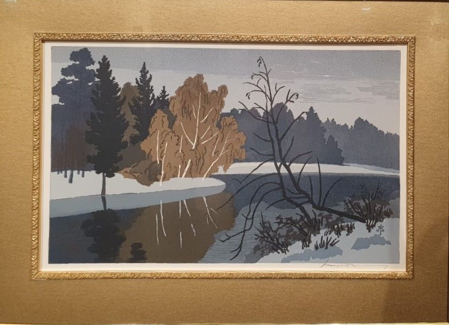 Оттепель. 1979 бумага, линогравюра