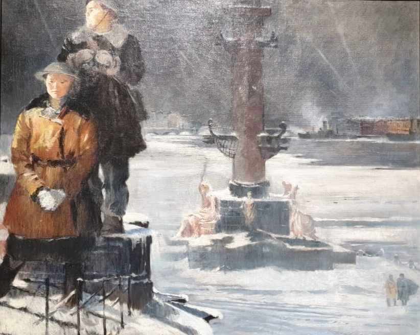 Юрий Пименов Ленинград. Стрелка Васильевского острова. Зенитчицы 1942-1944 холст, масло