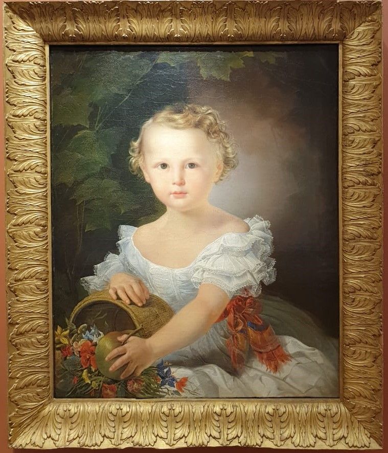 Шамшин Петр Михайлович (1811-1895) Парные портреты Ольги Павловны и Николая Павловича Кривцовых в детстве.