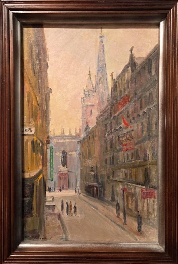 Константинов Игорь Фёдорович (1914-1984) Вена. Красные флаги в День Победы. холст, масло