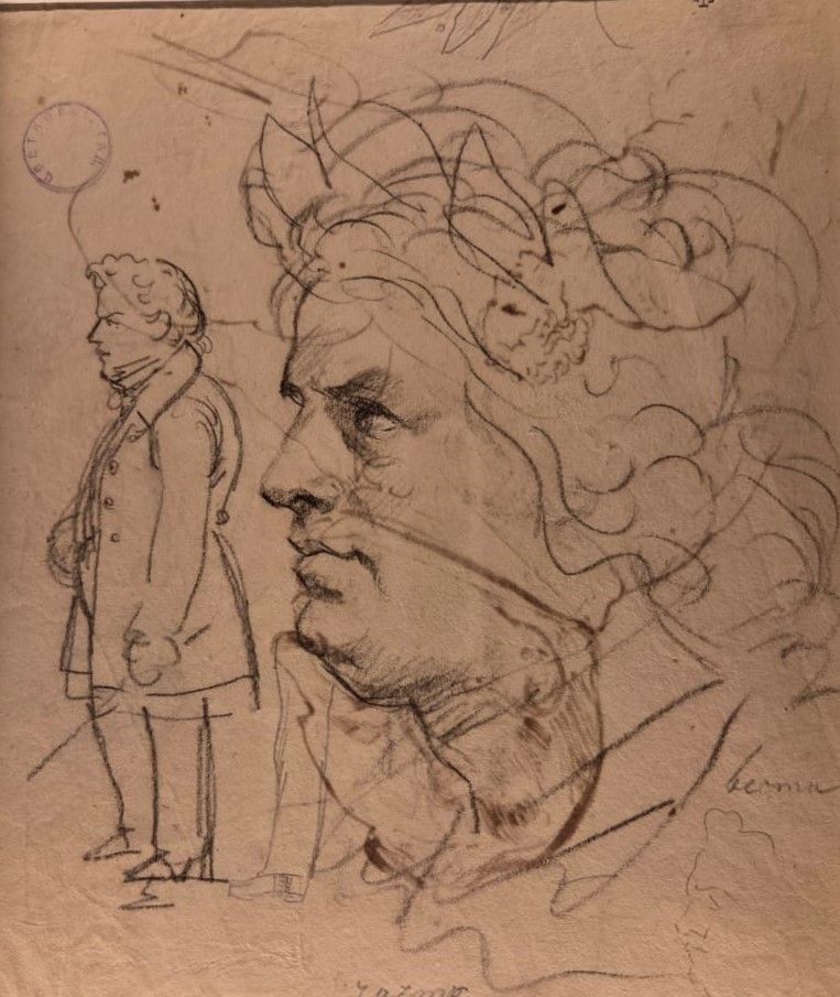 Автопортрет (в рост) Автопортрет (голова) 1837-1840 бумага, итальянский карандаш