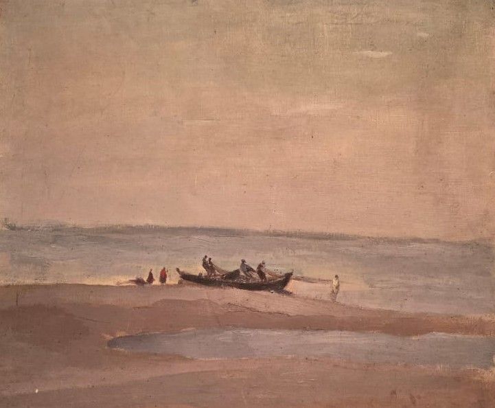 Рыбаки на Вадае. 1940. холст, масло