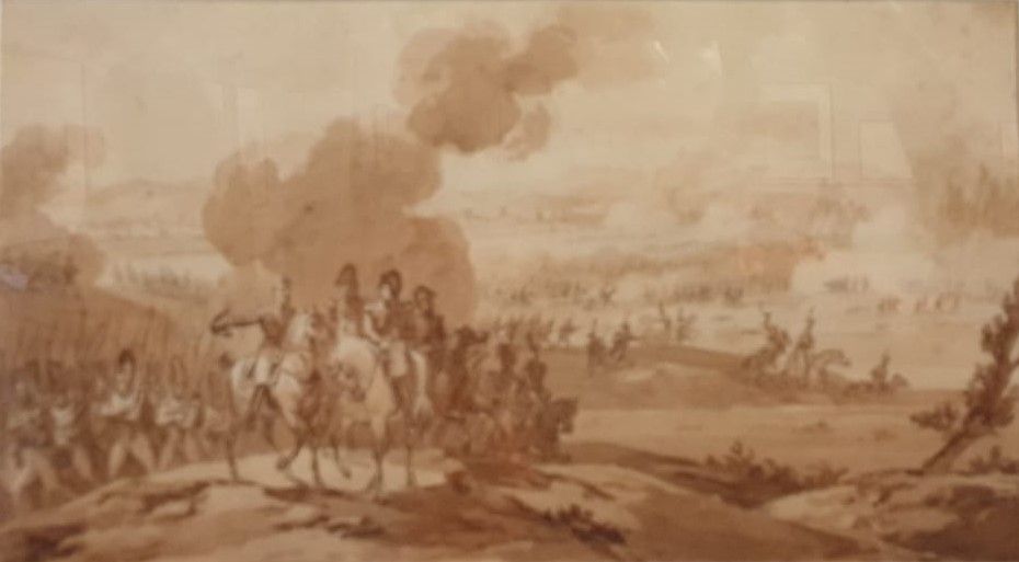 Пьер Мартине Наполеон на поле битвы Не ранее 1815 бумага, перо серым тоном, кисть коричневым тоном