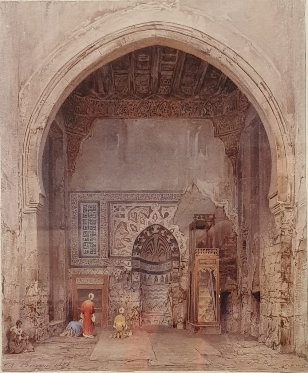Шарль Пьеррон Внутренний вид мечети в Каире 1845 бумага, акварель, белила