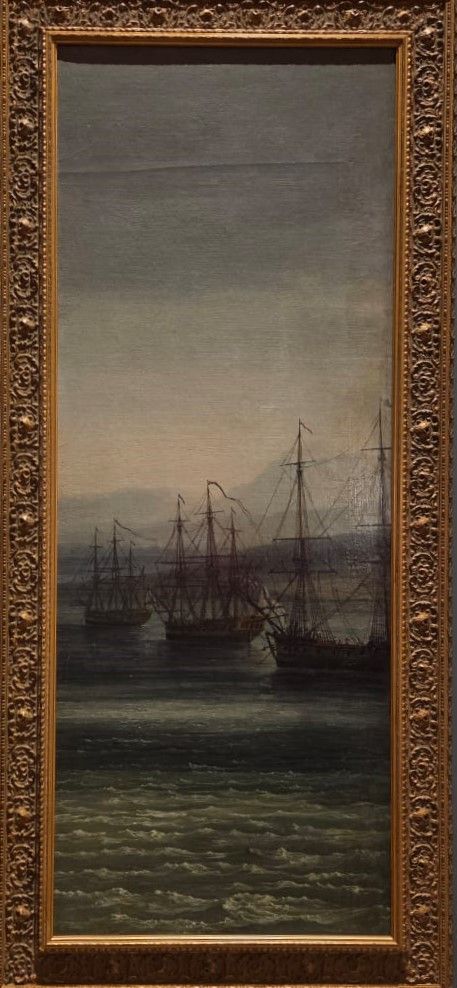 Якоб Филипп Хаккерт (1737-1807) Военные корабли в море. Европа. Вторая половина XVIII холст, масло