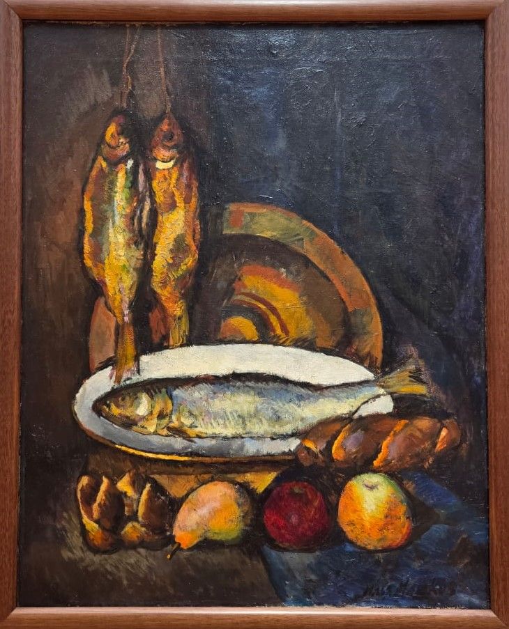 Натюрморт с рыбами. 1916. холст, масло