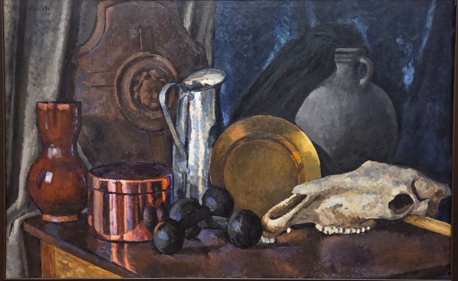 Натюрморт с лошадиным черепом. Около 1915. холст, масло