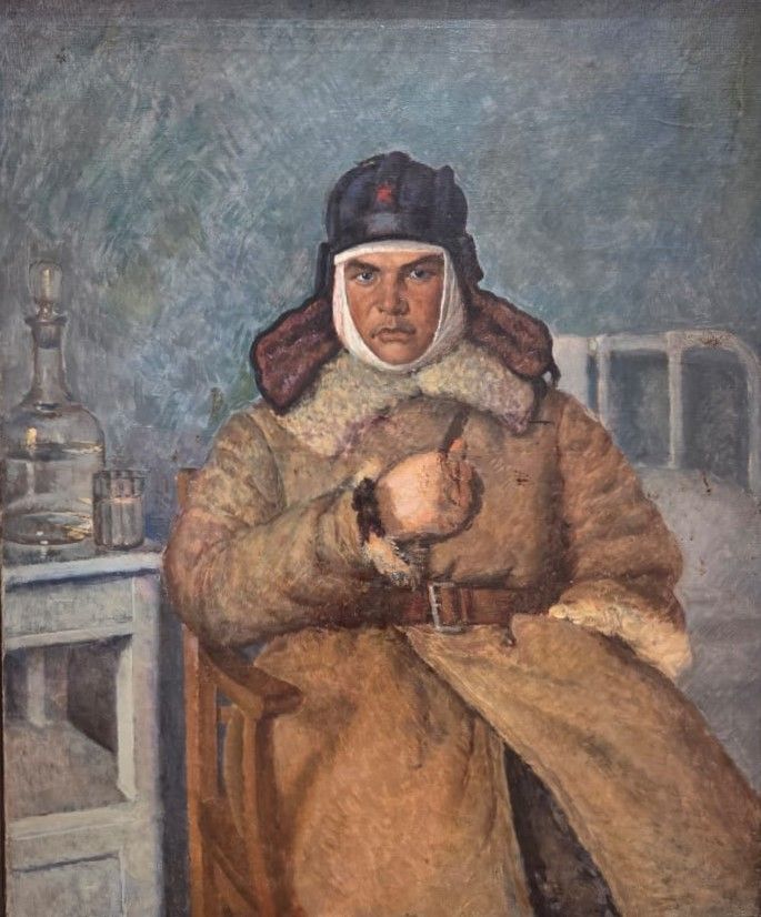 Портрет гвардии сержанта П.Н.Сафонова. 1942. холст, масло
